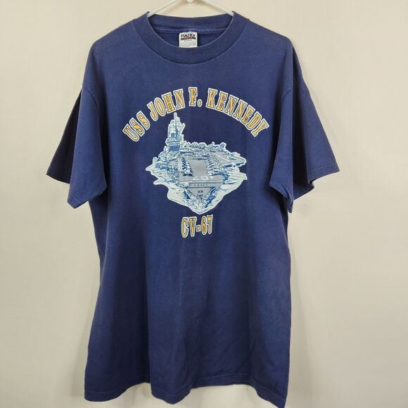 Tultex Vintage USS John F Kennedy CV-67 Big John Aircraft Carrier Graphic Tee XL - Picture 1 of 6